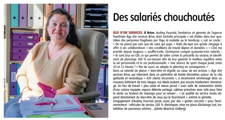 Lire la suite à propos de l’article L’agence Âge d’Or Services de Brive mise à l’honneur pour son modèle de management humain et durable